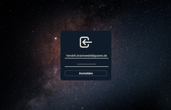 Login von Go:Ares Mitarbeiter E-Mails